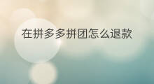 在拼多多拼团怎么退款 拼多多拼团成功怎么退款