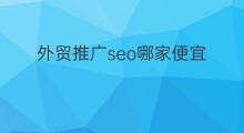 外贸推广seo哪家便宜 淮安seo推广哪家便宜