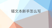 锚文本新手怎么写 锚文本标签怎么写