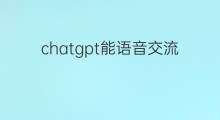 chatgpt能语音交流吗 chatgpt实时语音交流