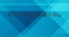 每一个手机号都是不同ip 2个手机号不同ip