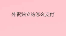 外贸独立站怎么支付 独立站怎么支付