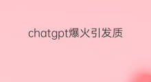 chatgpt爆火引发质疑 chatgpt爆火