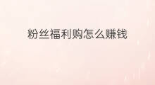 粉丝福利购怎么赚钱 快手福利购怎么添加