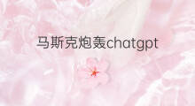 马斯克炮轰chatgpt(马斯克开发chatgpt)