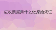 应收票据用什么做原始凭证 应收票据收款用什么凭证
