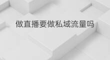 做直播要做私域流量吗 为啥要做私域流量