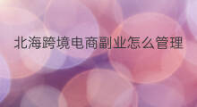 北海跨境电商副业怎么管理 北海跨境电商副业有哪些