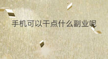 手机可以干点什么副业呢 手机可以搞什么副业呢