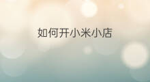 如何开小米小店 为什么想开小米小店