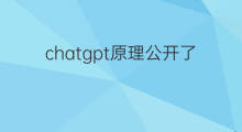 chatgpt原理公开了吗(chatgpt原理)