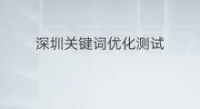 深圳关键词优化测试 深圳关键词seo优化