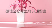 微信公众号怎样开通留言 微信公众号留言功能怎么开通