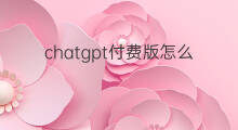 chatgpt付费版怎么接入 chatgpt付费版怎么用