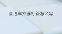 直通车推荐标签怎么写 直通车新标签怎么写
