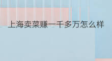 上海卖菜赚一千多万怎么样 上海卖菜赚一百多万怎么样