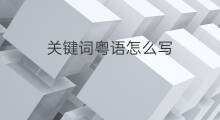 关键词粤语怎么写 关键词怎么写脚本
