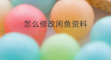 怎么修改闲鱼资料 怎么修改闲鱼名称