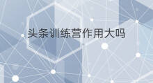 头条训练营作用大吗 头条训练营还有吗
