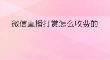 微信直播打赏怎么收费的 微信直播打赏如何要回