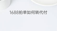 1688拍单如何转代付 淘宝如何代付