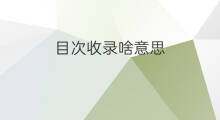 目次收录啥意思 点评收录6年啥意思
