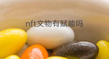 nft文物有赋能吗 nft赋能计划怎么填