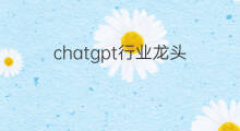 chatgpt行业龙头(chatgpt龙头)