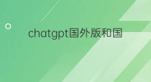 chatgpt国外版和国内版的差别(chatgpt国内版和国外版)