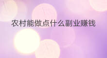 农村能做点什么副业赚钱 在农村能做点什么副业