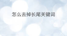 怎么去掉长尾关键词 长尾关键词怎么发掘