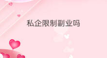 私企限制副业吗 私企允许副业吗