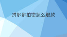 拼多多拍错怎么退款 拼多多错拼如何撤单