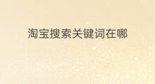 淘宝搜索关键词在哪 淘宝关键词在哪搜索
