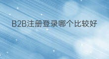 B2B注册登录哪个比较好 b2b哪个平台开发比较好