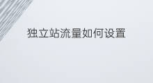独立站流量如何设置 独立站怎么设置流量统计
