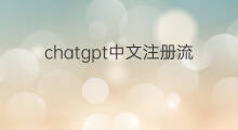 chatgpt中文注册流程(注册chatgpt流程)