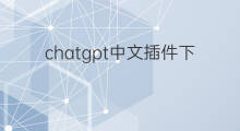 chatgpt中文插件下载 chatgpt中文版插件下载