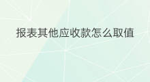 报表其他应收款怎么取值 其他应收款如何体现在报表