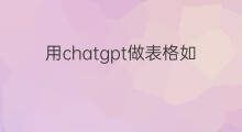 用chatgpt做表格如何导入excel(chatgpt做表格)