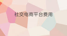 社交电商平台费用 社交电商有哪些平台