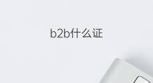 b2b什么证 b2b考试要刷身份证吗