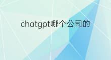 chatgpt哪个公司的 chatgpt哪个公司开发的