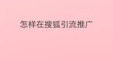 怎样在搜狐引流推广 搜狐号引流怎么使用