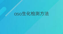 aso生化检测方法 ASO生化仪检测方法