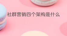 社群营销四个架构是什么 社群营销四个条件