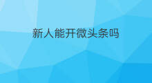 新人能开微头条吗 头条新人写微头条有收益吗