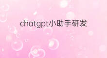 chatgpt小助手研发者 chatgpt小助手