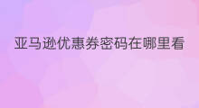亚马逊优惠券密码在哪里看 淘宝优惠券在哪里看