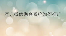 互力微信淘客系统如何推广 淘客微信推广怎么加人
